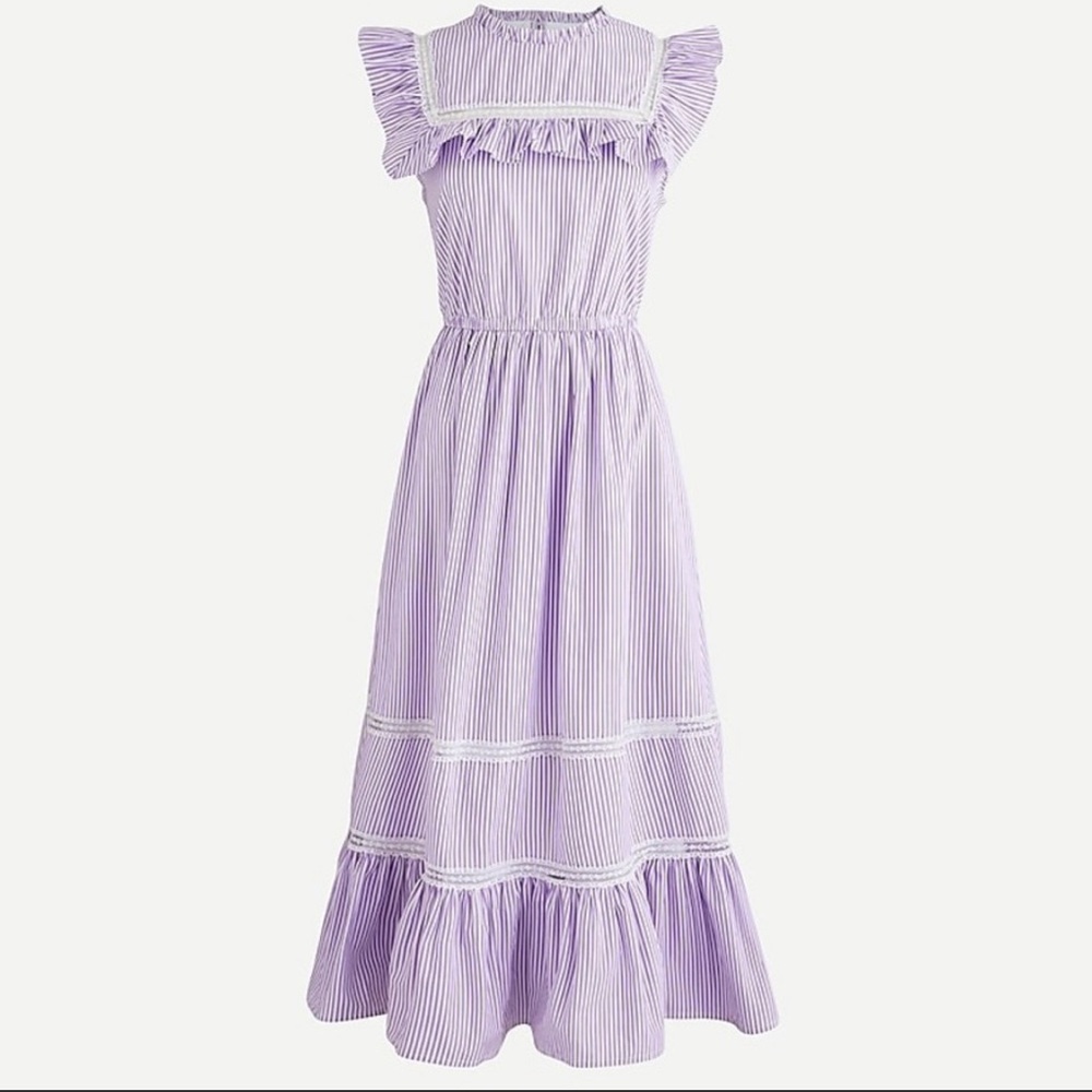 Purple Striped J.Crew Prairie Dress